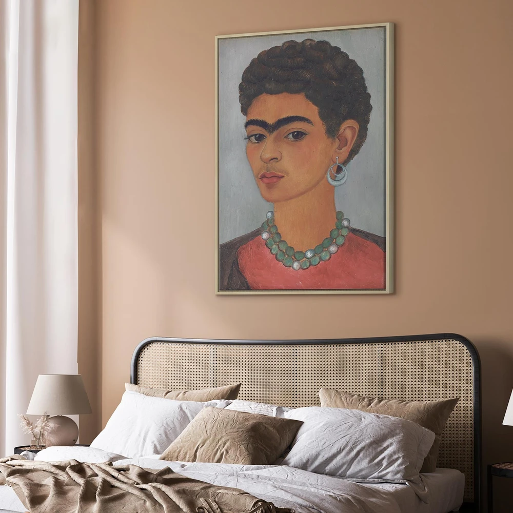 Paveikslas Frida Kahlo - Autoportretas garbanotais plaukais