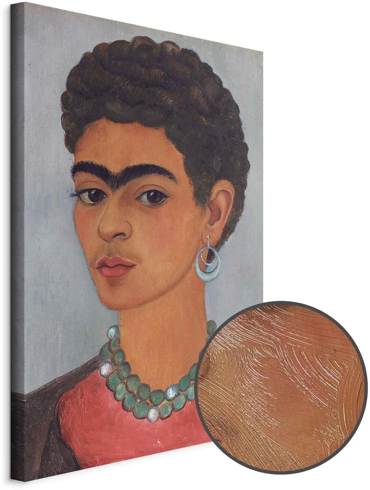 Paveikslas Frida Kahlo - Autoportretas garbanotais plaukais