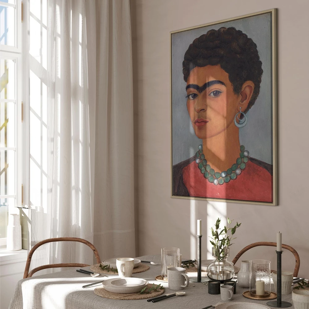 Paveikslas Frida Kahlo - Autoportretas garbanotais plaukais