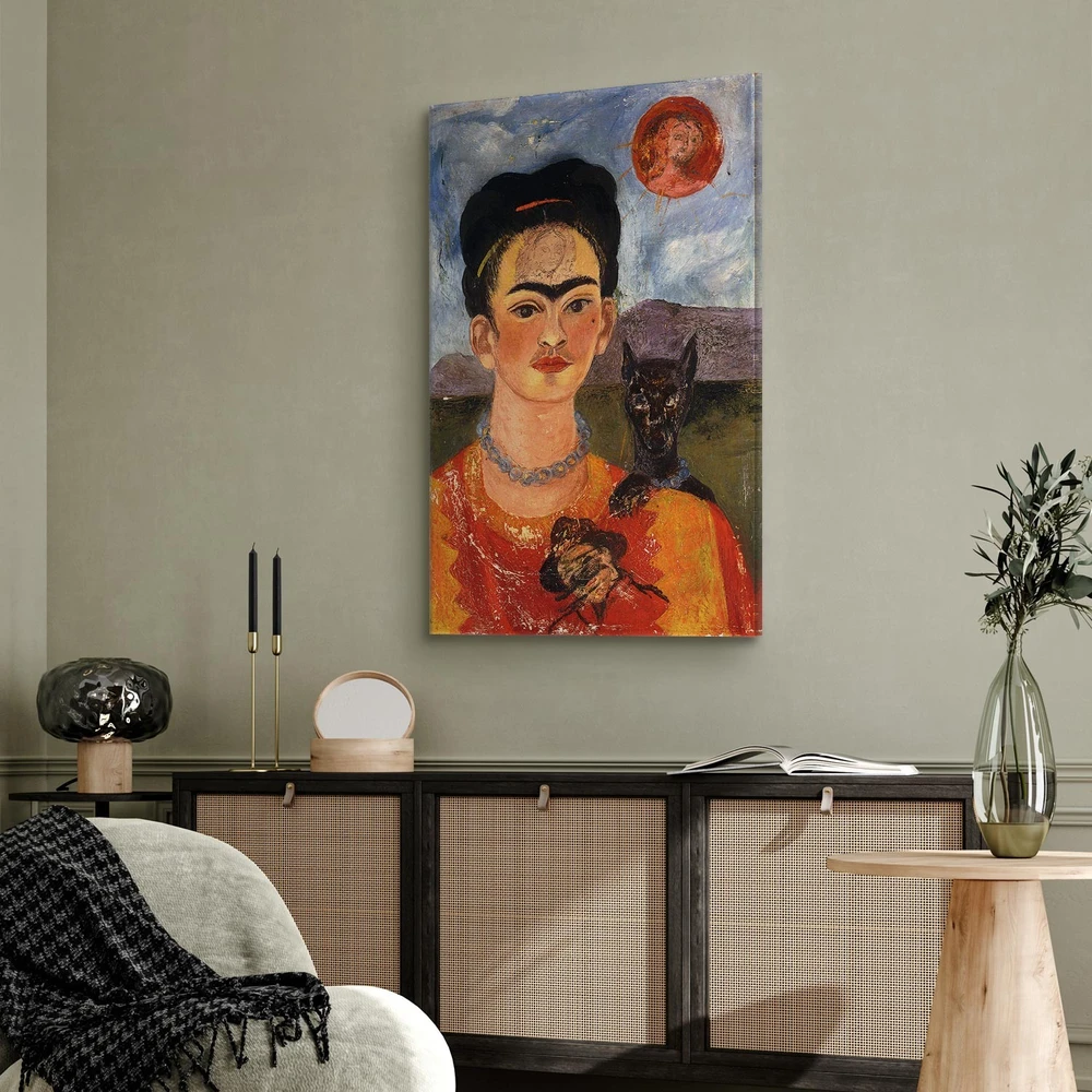 Paveikslas Frida Kahlo - Autoportretas su Diego ant krūtinės
