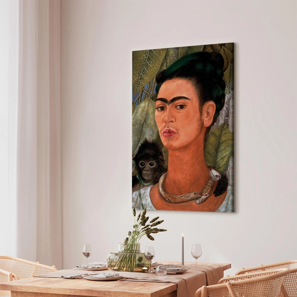 Paveikslas Frida Kahlo - Autoportretas su beždžione