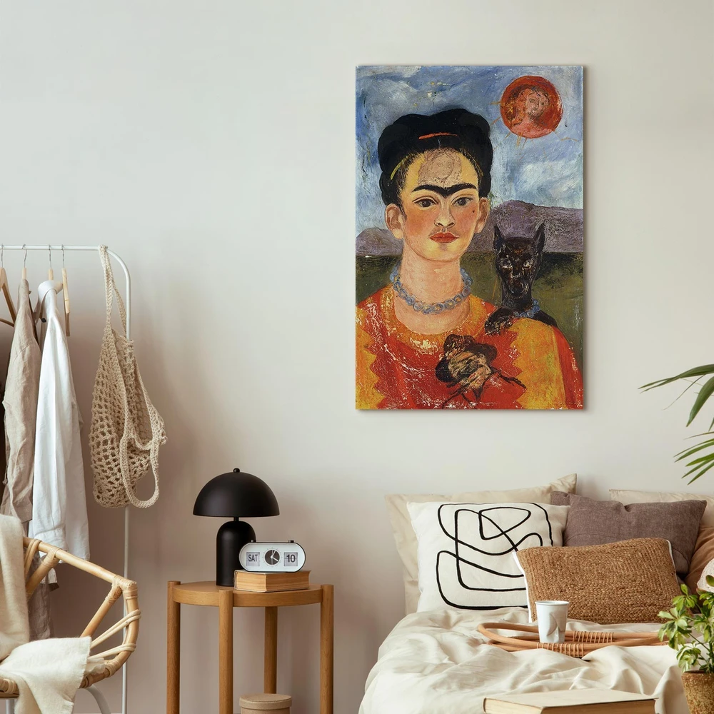 Paveikslas Frida Kahlo - Autoportretas su Diego ant krūtinės