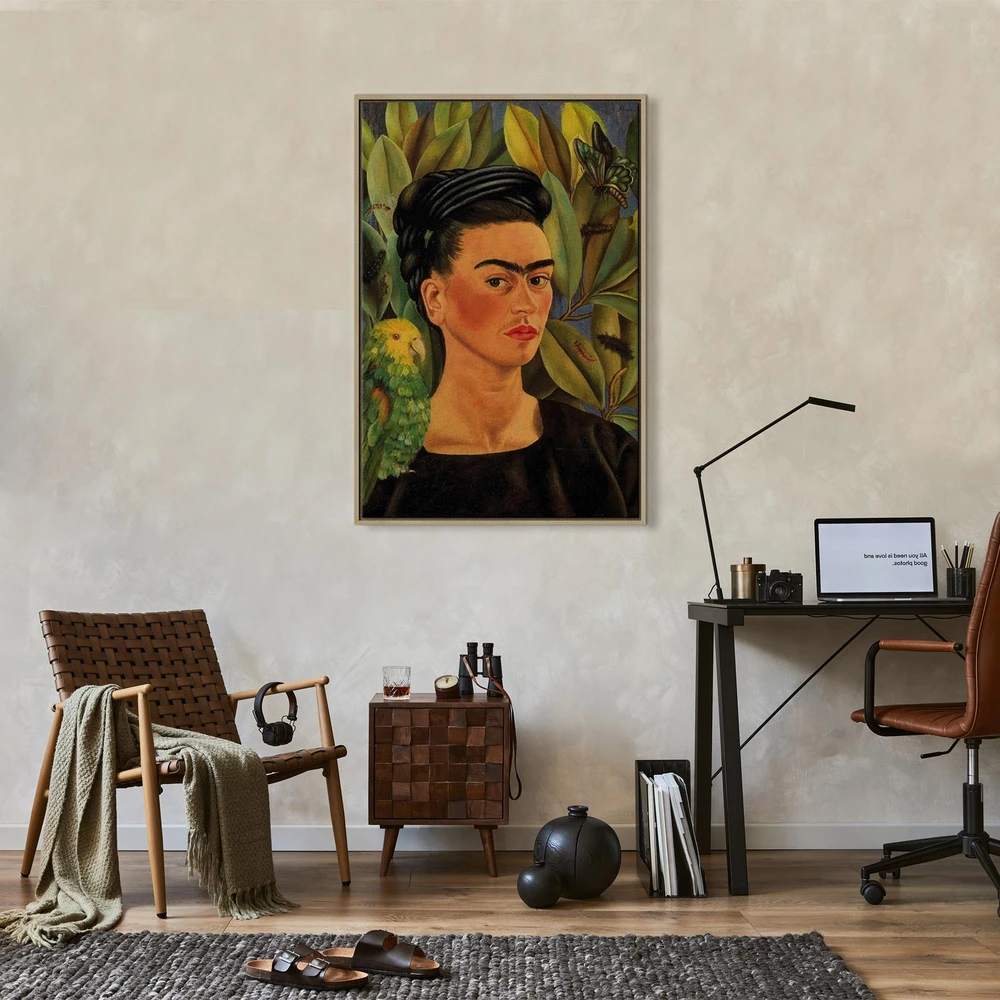 Paveikslas Frida Kahlo - Autoportretas su Bonito