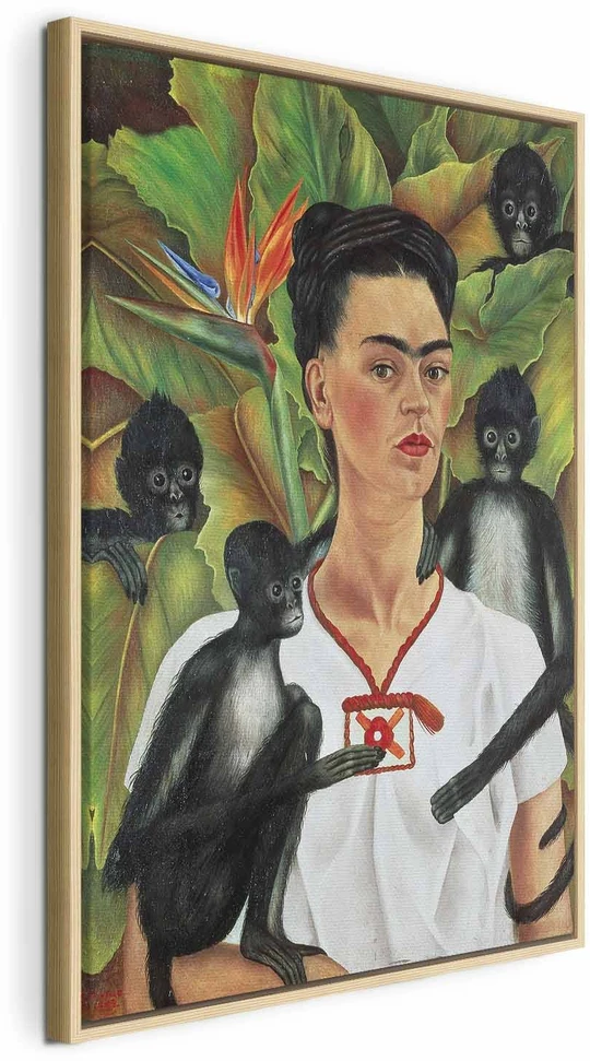 Paveikslas Frida Kahlo - Autoportretas su beždžionėmis