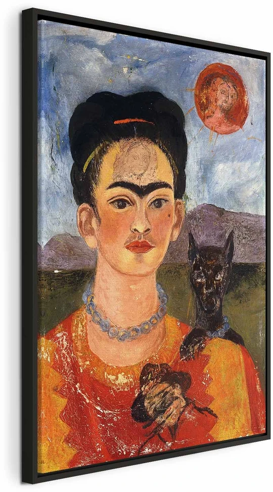 Paveikslas Frida Kahlo - Autoportretas su Diego ant krūtinės