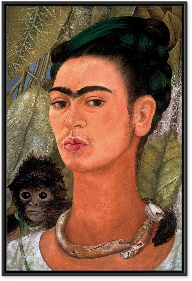Paveikslas Frida Kahlo - Autoportretas su beždžione