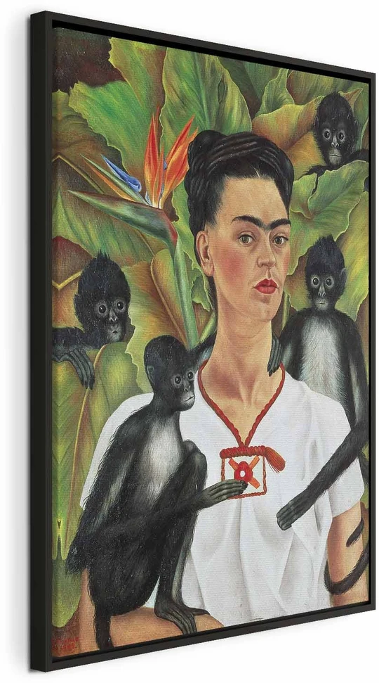 Paveikslas Frida Kahlo - Autoportretas su beždžionėmis