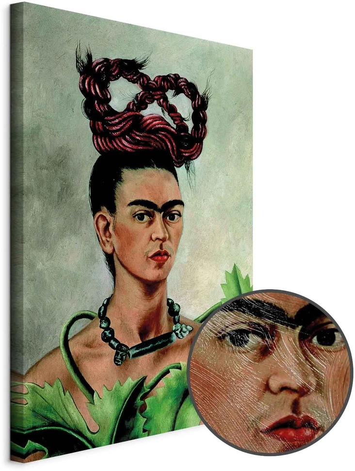 Paveikslas Frida Kahlo - Autoportretas su kasa