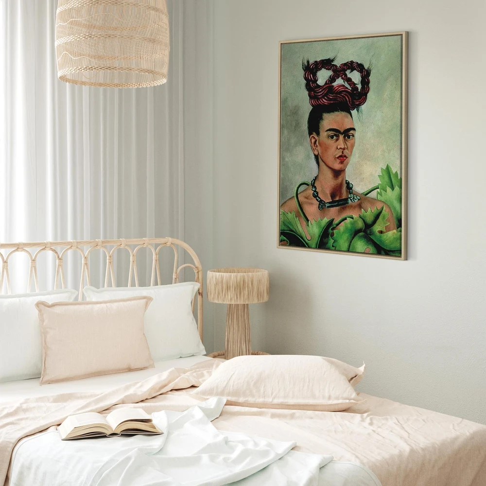 Paveikslas Frida Kahlo - Autoportretas su kasa