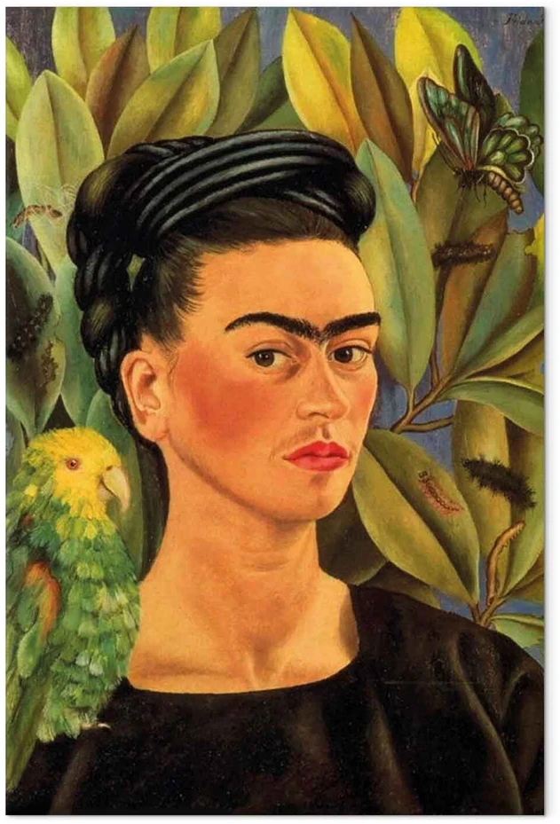 Paveikslas Frida Kahlo - Autoportretas su Bonito