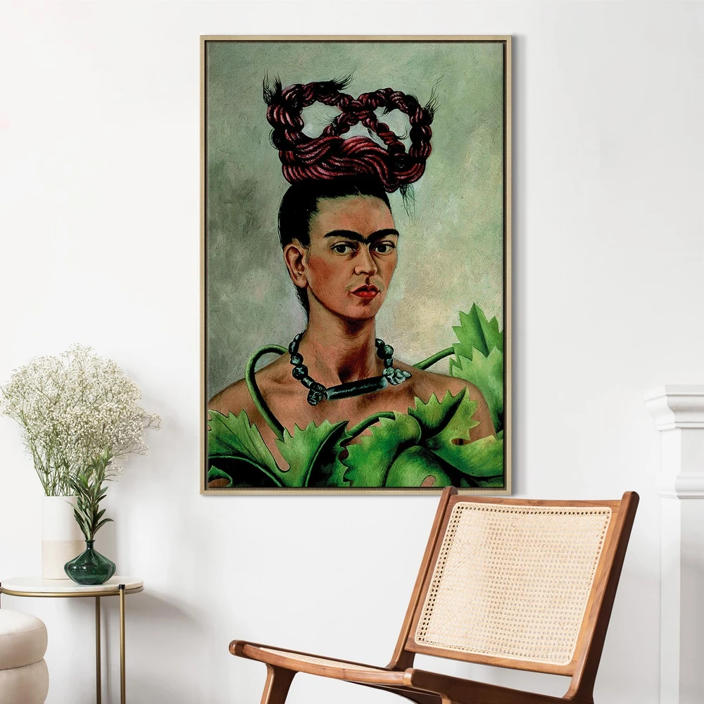 Paveikslas Frida Kahlo - Autoportretas su kasa