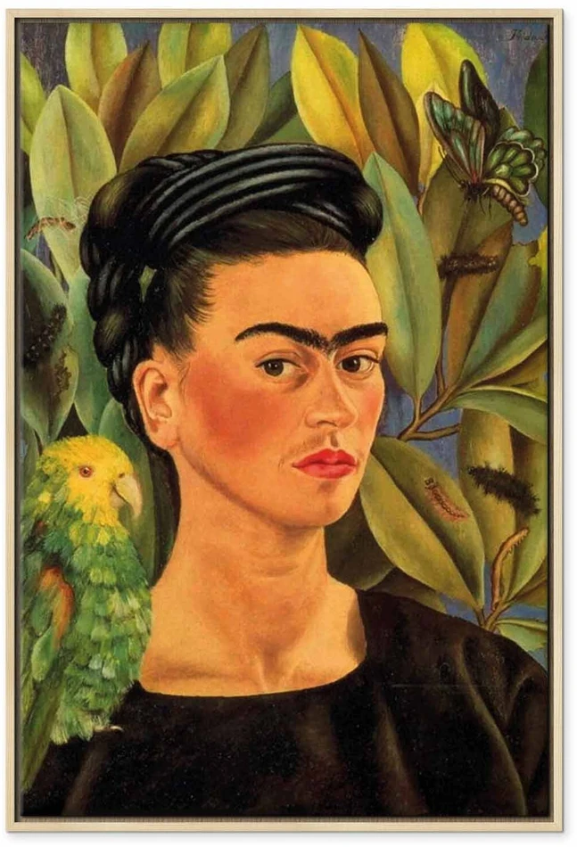 Paveikslas Frida Kahlo - Autoportretas su Bonito