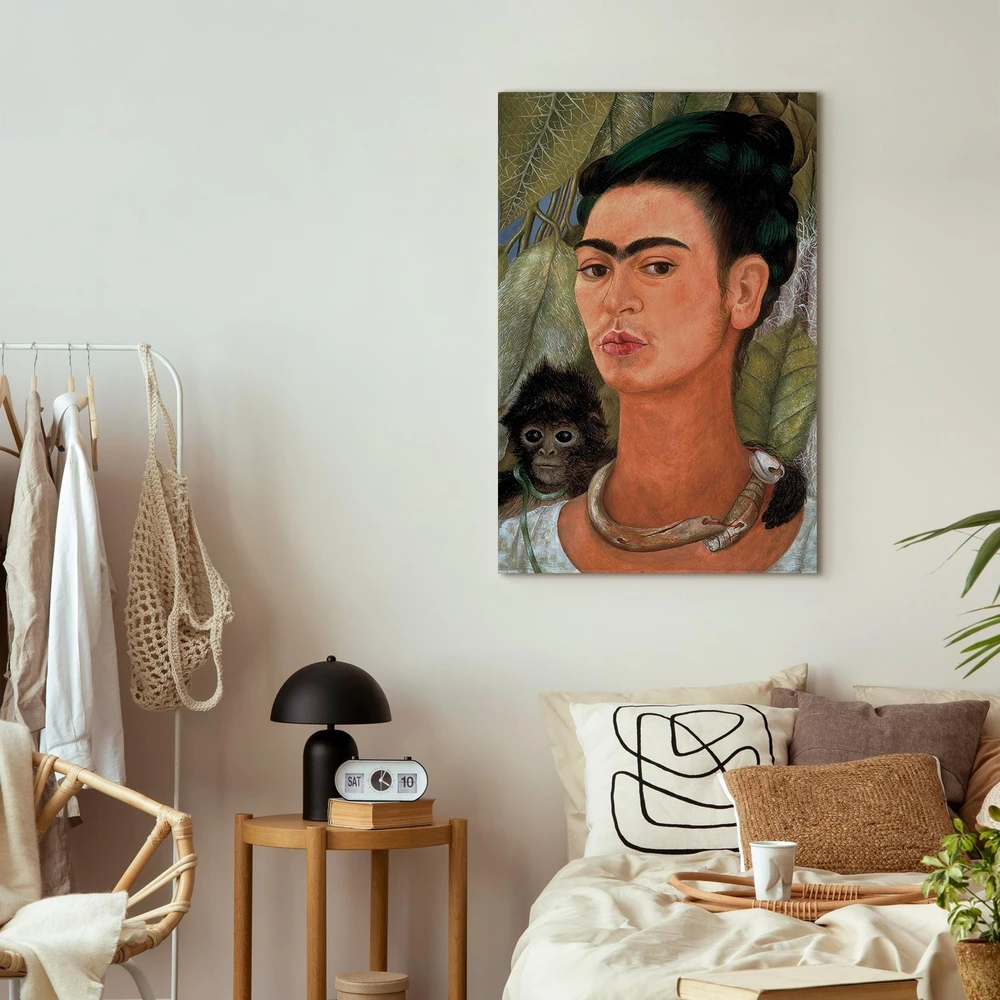 Paveikslas Frida Kahlo - Autoportretas su beždžione