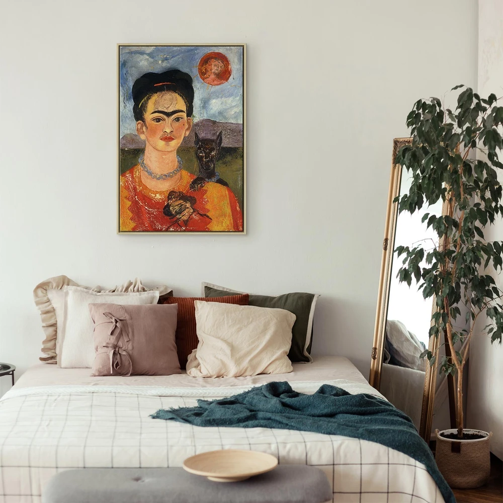 Paveikslas Frida Kahlo - Autoportretas su Diego ant krūtinės