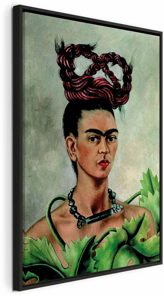 Paveikslas Frida Kahlo - Autoportretas su kasa