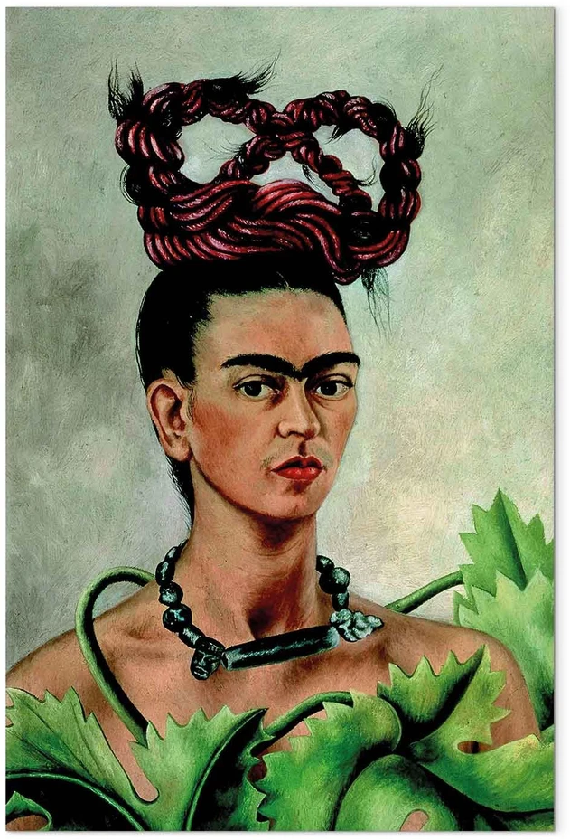 Paveikslas Frida Kahlo - Autoportretas su kasa