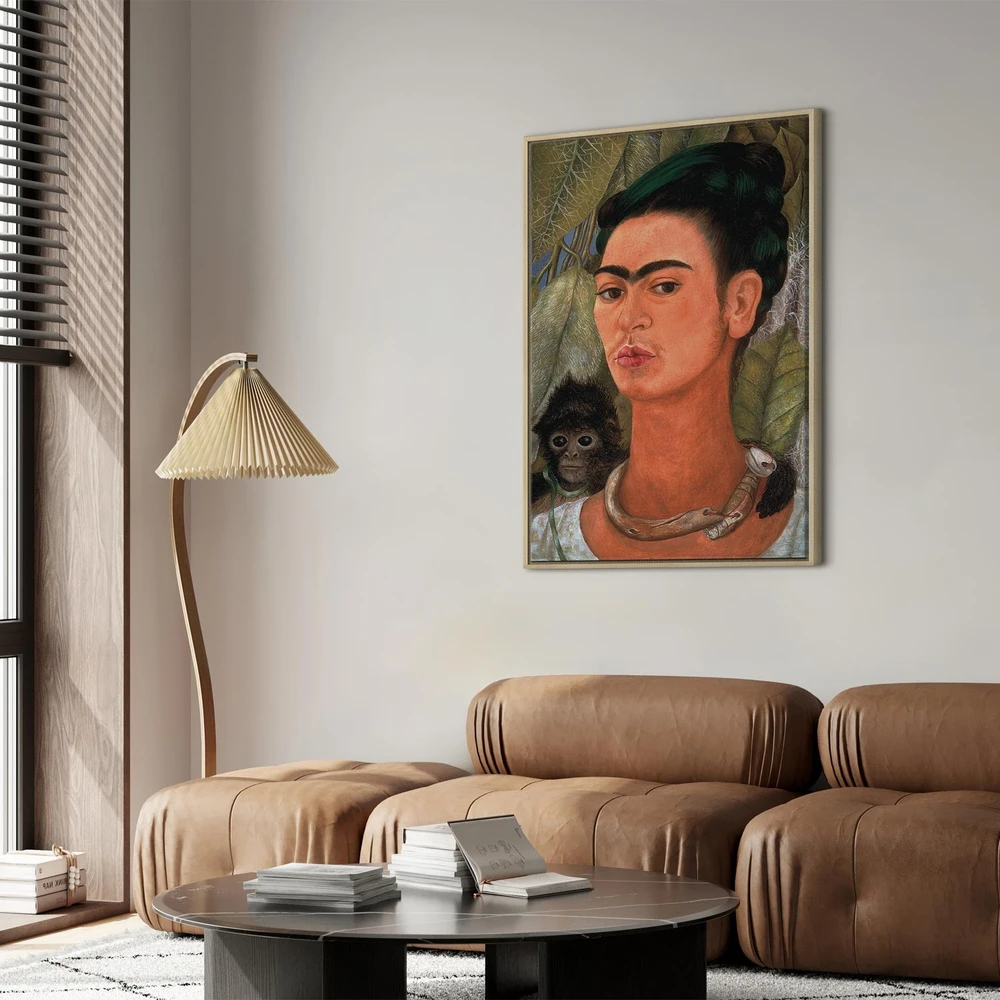 Paveikslas Frida Kahlo - Autoportretas su beždžione
