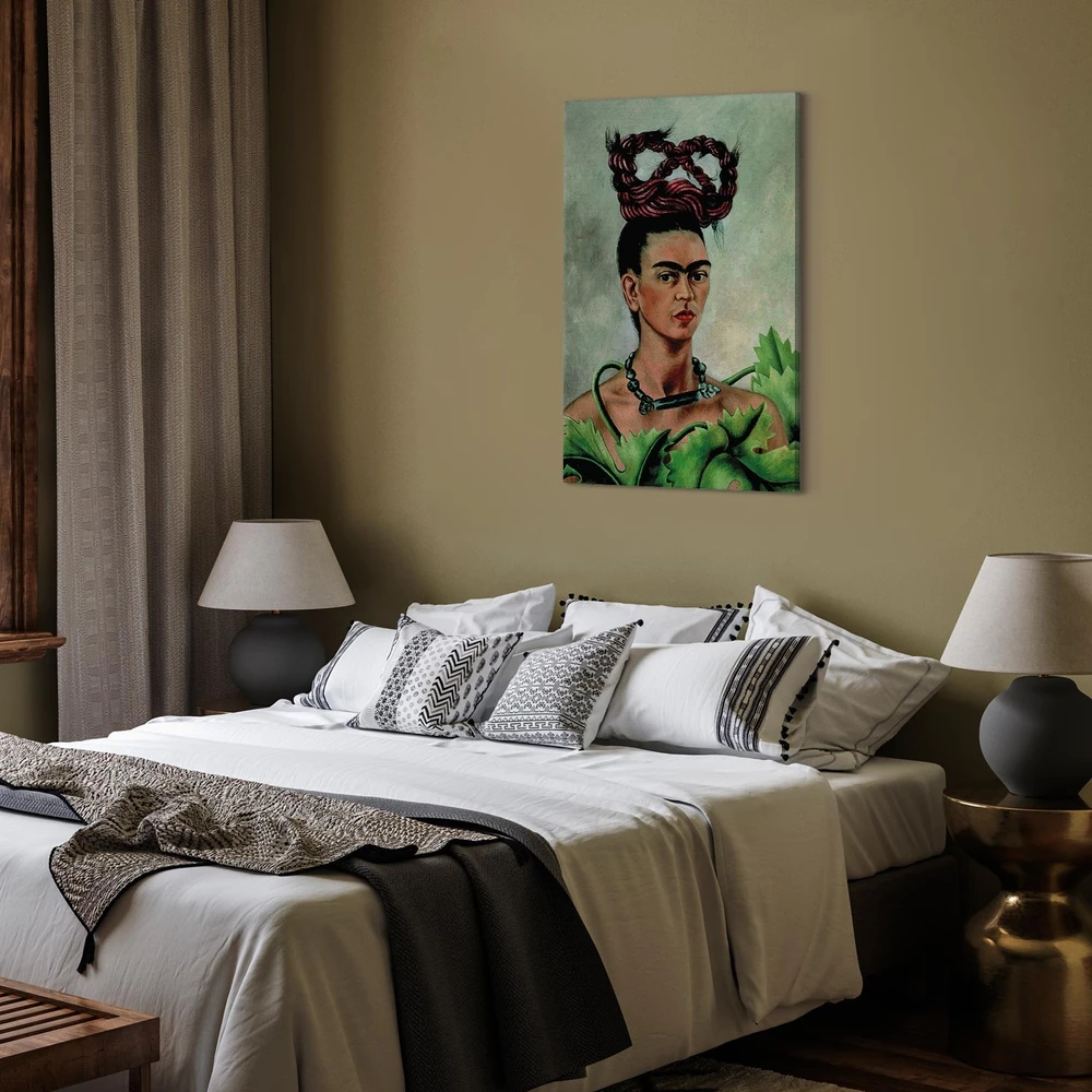 Paveikslas Frida Kahlo - Autoportretas su kasa