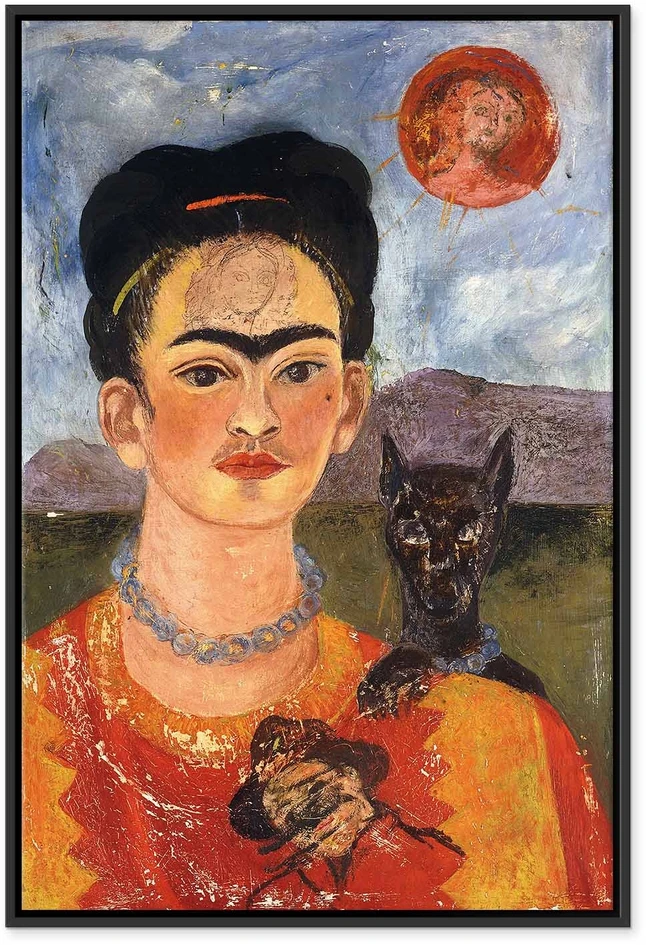 Paveikslas Frida Kahlo - Autoportretas su Diego ant krūtinės