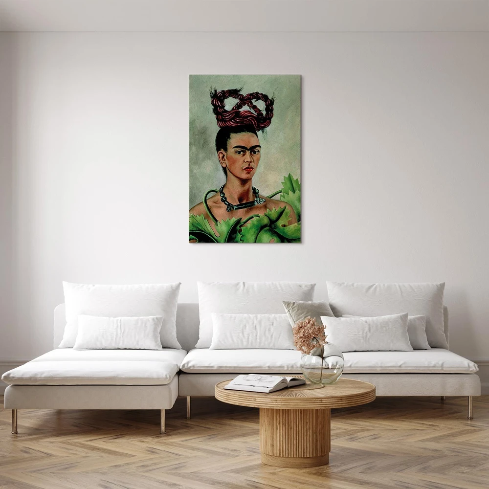 Paveikslas Frida Kahlo - Autoportretas su kasa
