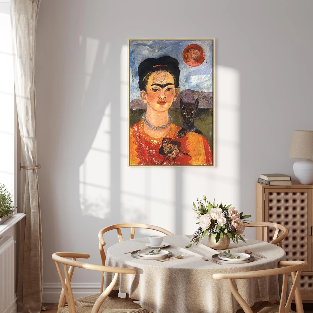Paveikslas Frida Kahlo - Autoportretas su Diego ant krūtinės