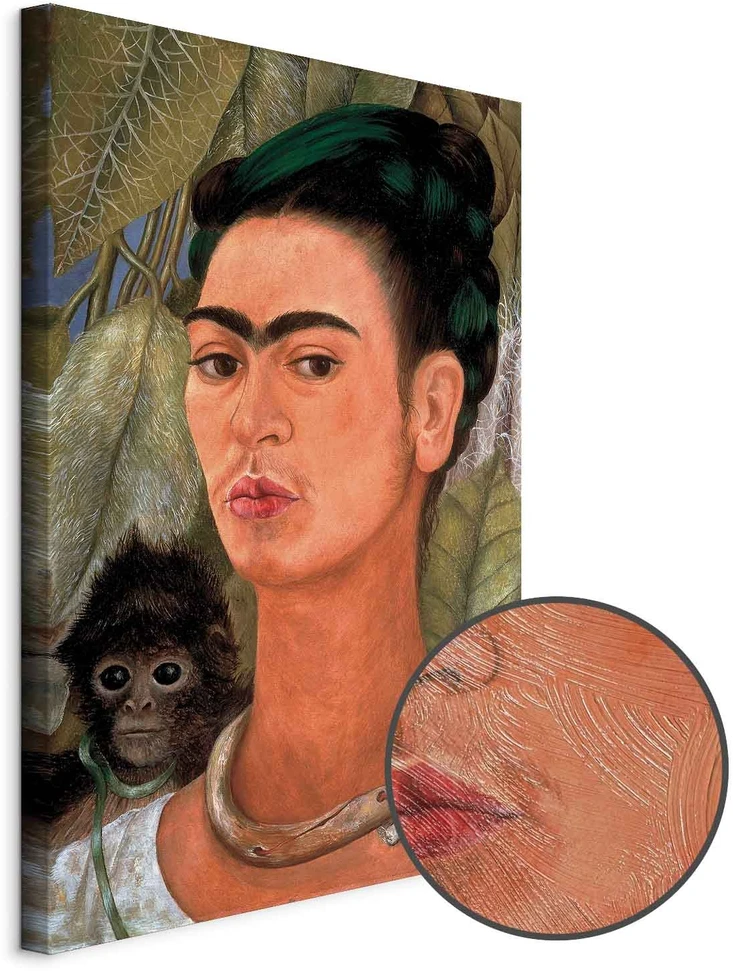 Paveikslas Frida Kahlo - Autoportretas su beždžione