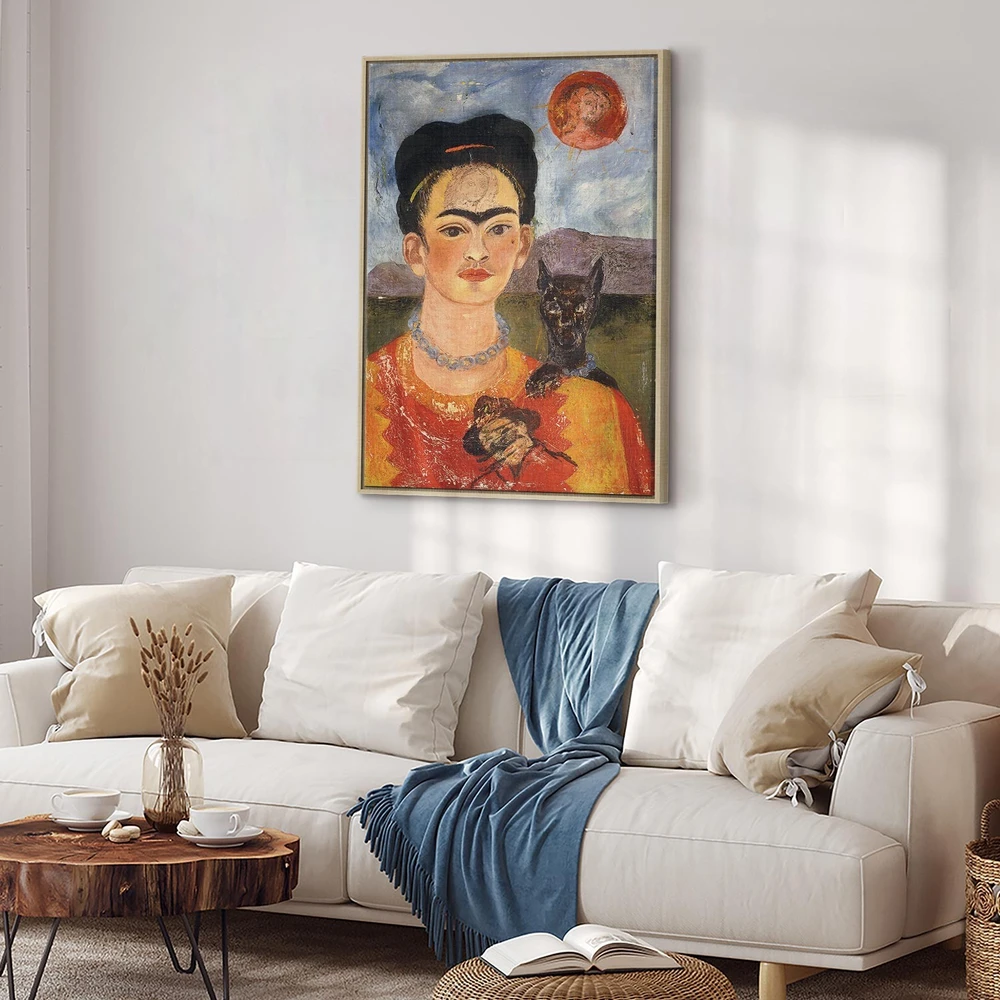 Paveikslas Frida Kahlo - Autoportretas su Diego ant krūtinės