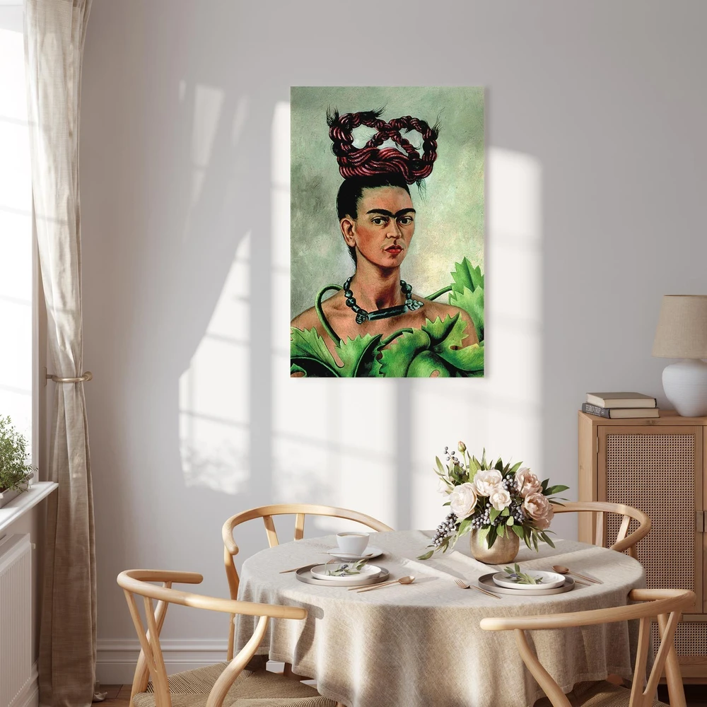 Paveikslas Frida Kahlo - Autoportretas su kasa