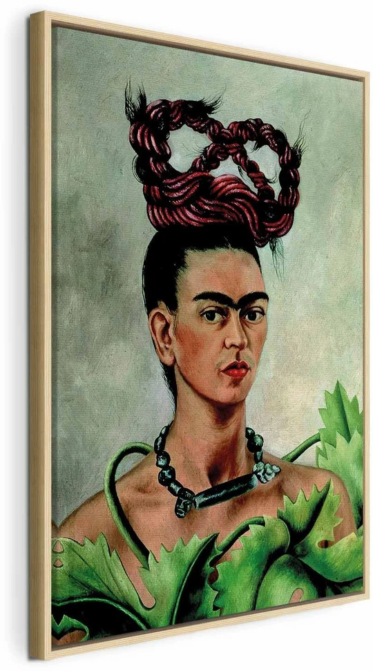 Paveikslas Frida Kahlo - Autoportretas su kasa