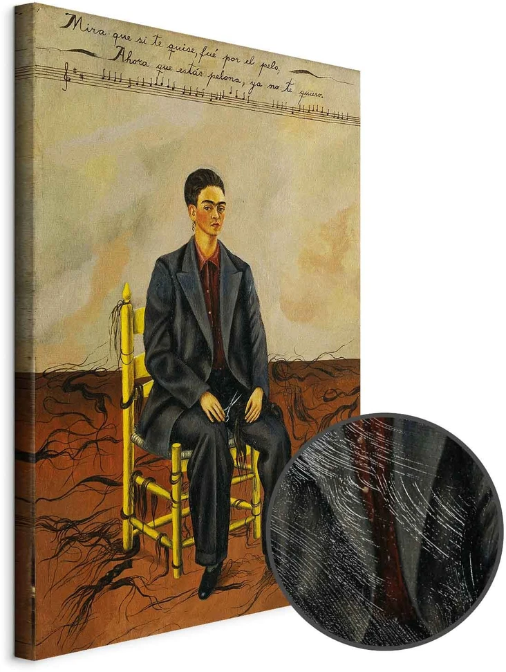 Paveikslas Frida Kahlo - Autoportretas trumpais plaukais