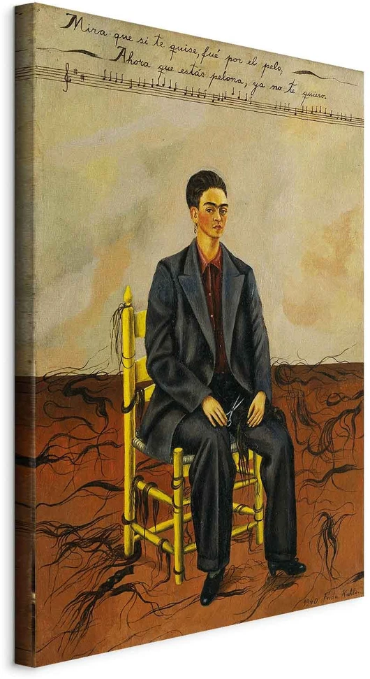 Paveikslas Frida Kahlo - Autoportretas trumpais plaukais