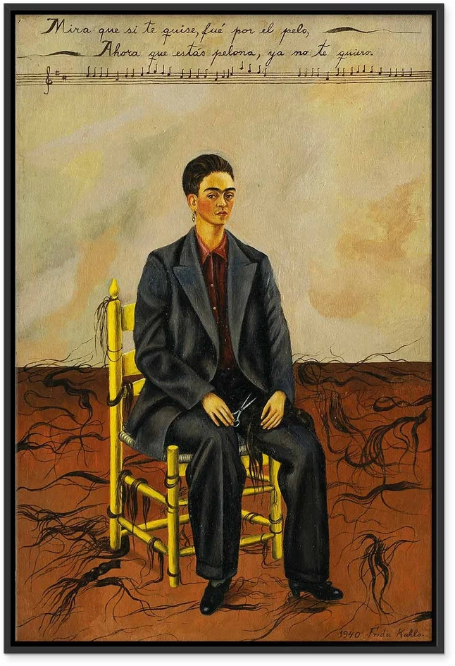 Paveikslas Frida Kahlo - Autoportretas trumpais plaukais