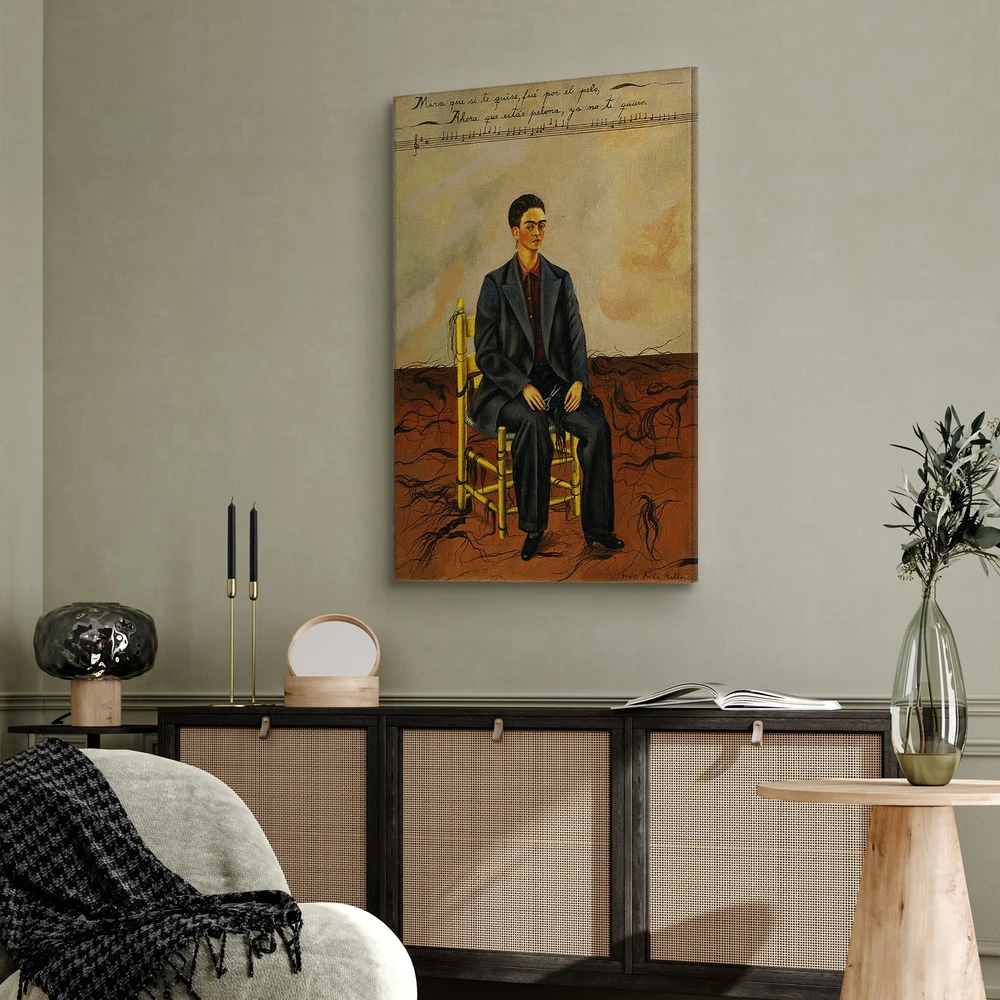 Paveikslas Frida Kahlo - Autoportretas trumpais plaukais