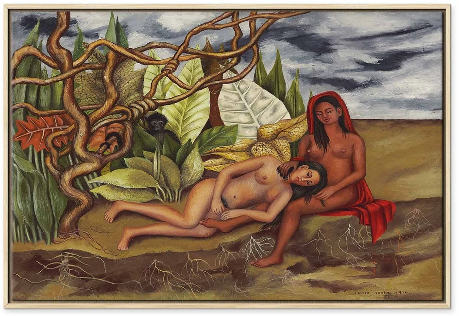 Paveikslas Frida Kahlo - Du nuogi kūnai miške (Pati žemė)