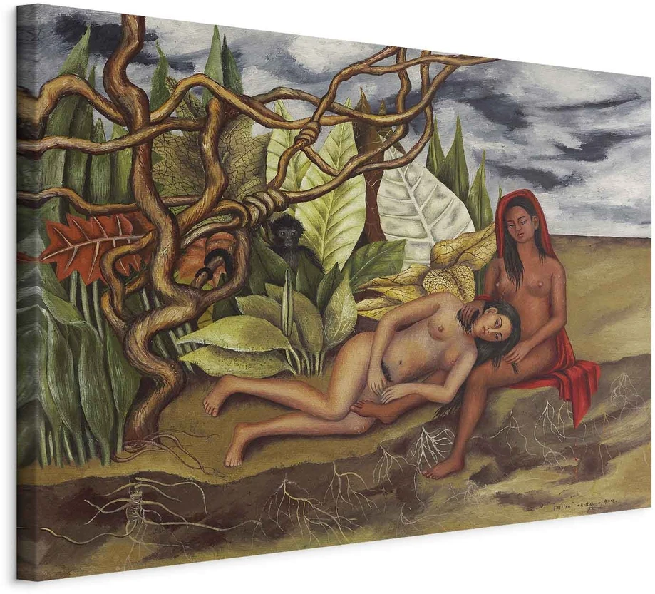 Paveikslas Frida Kahlo - Du nuogi kūnai miške (Pati žemė)