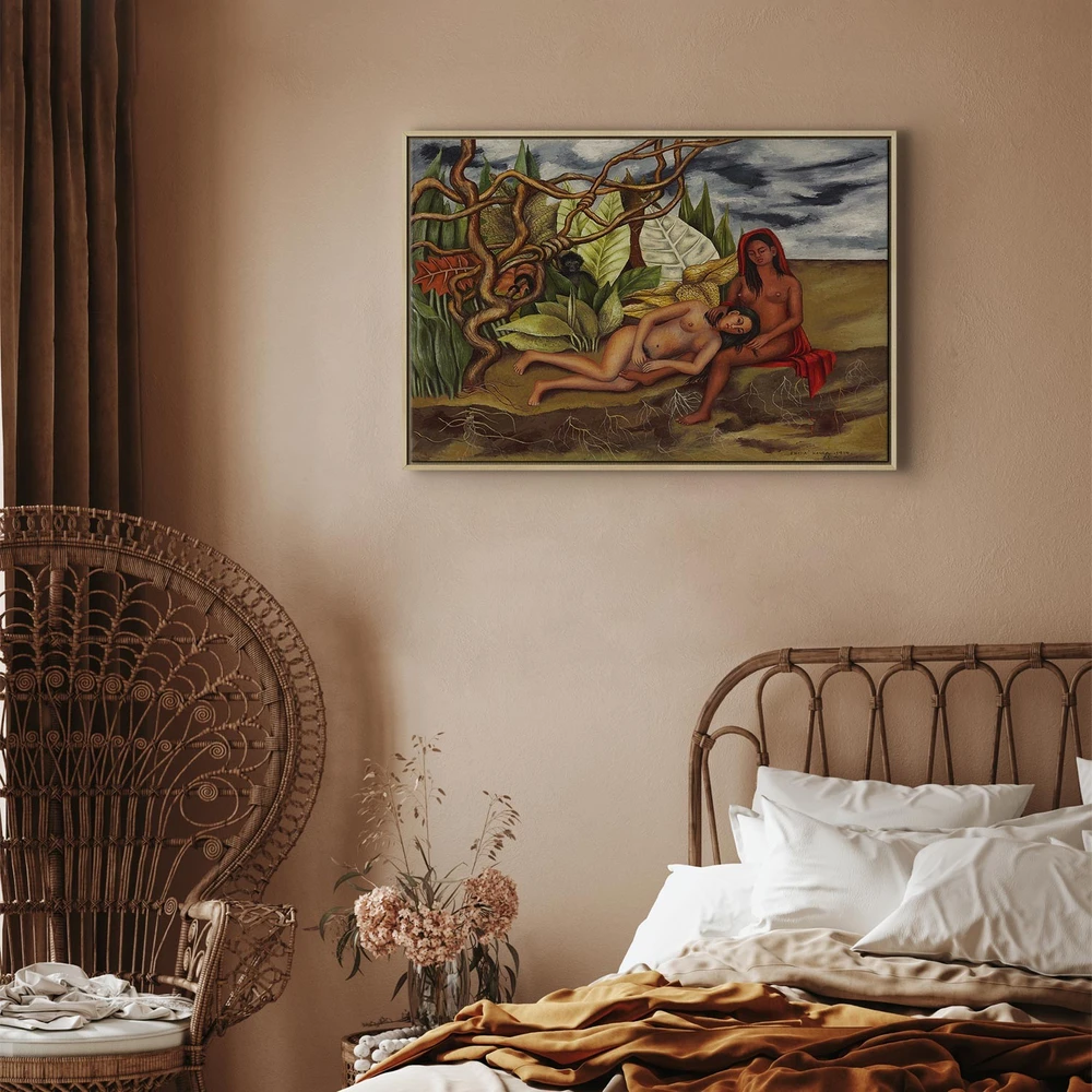 Paveikslas Frida Kahlo - Du nuogi kūnai miške (Pati žemė)