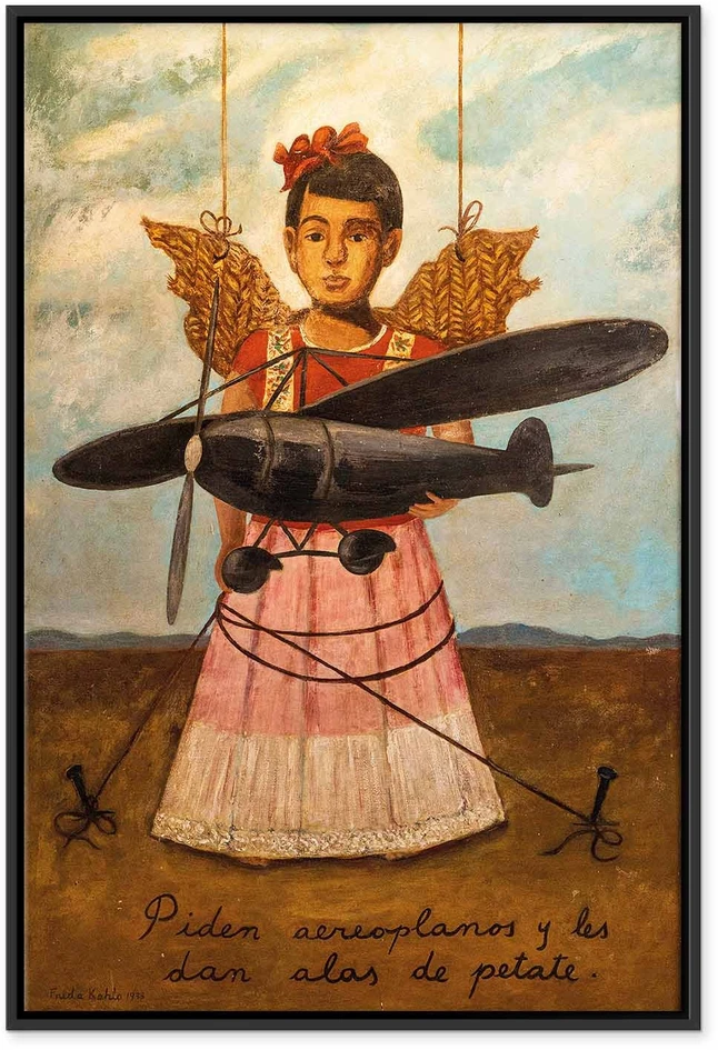 Paveikslas Frida Kahlo - Jie prašė lėktuvų, o gavo šiaudinius sparnus