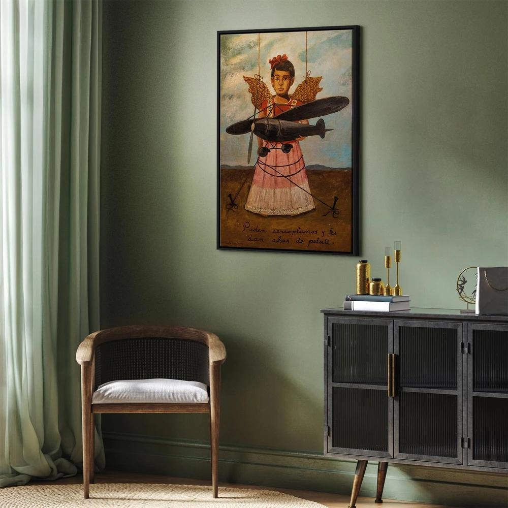 Paveikslas Frida Kahlo - Jie prašė lėktuvų, o gavo šiaudinius sparnus