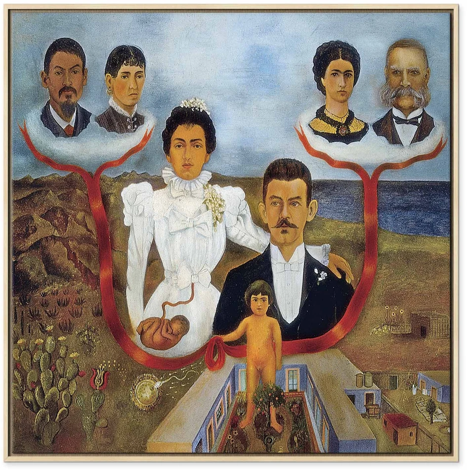 Paveikslas Frida Kahlo - Mano seneliai, mano tėvai ir aš
