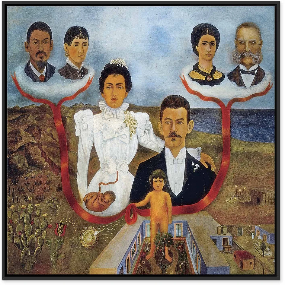 Paveikslas Frida Kahlo - Mano seneliai, mano tėvai ir aš