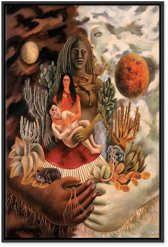 Paveikslas Frida Kahlo - Meilės glėbys: visata, žemė (Meksika), aš, Diego ir ponas Xolotl