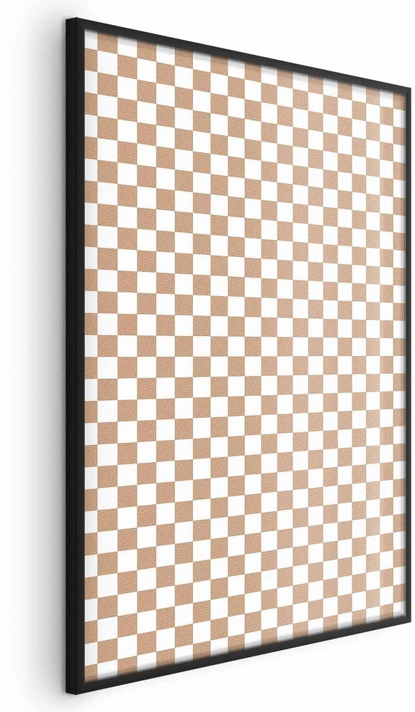Paveikslas - Geometrija ir rusvi tonai - šachmatų lentos motyvas