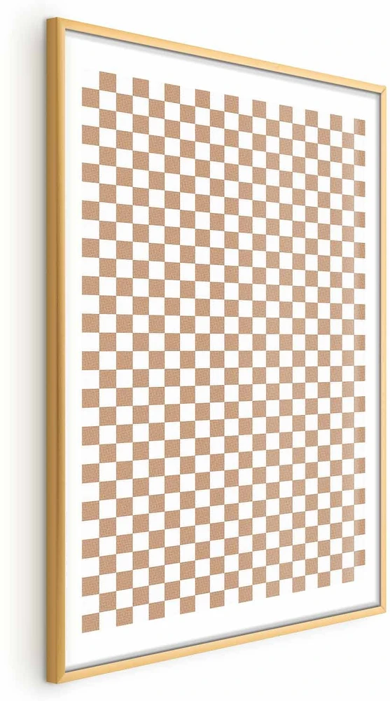 Paveikslas - Geometrija ir rusvi tonai - šachmatų lentos motyvas
