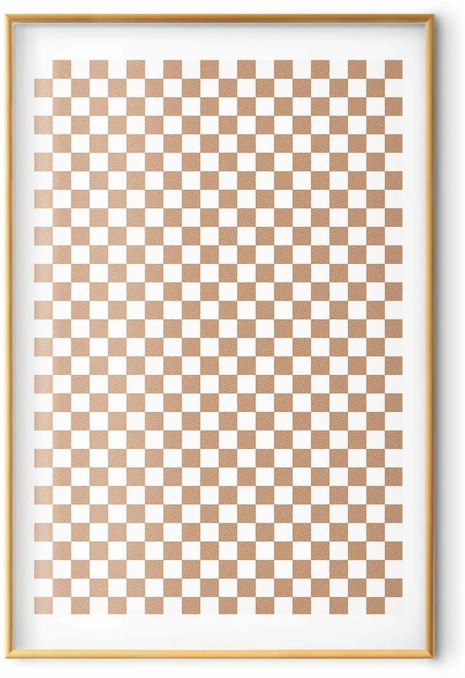 Paveikslas - Geometrija ir rusvi tonai - šachmatų lentos motyvas