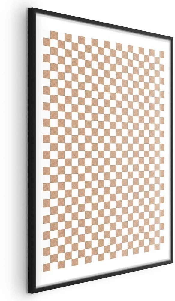 Paveikslas - Geometrija ir rusvi tonai - šachmatų lentos motyvas