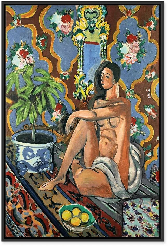 Paveikslas Henri Matisse - Dekoratyvinė figūra ornamentiniame fone