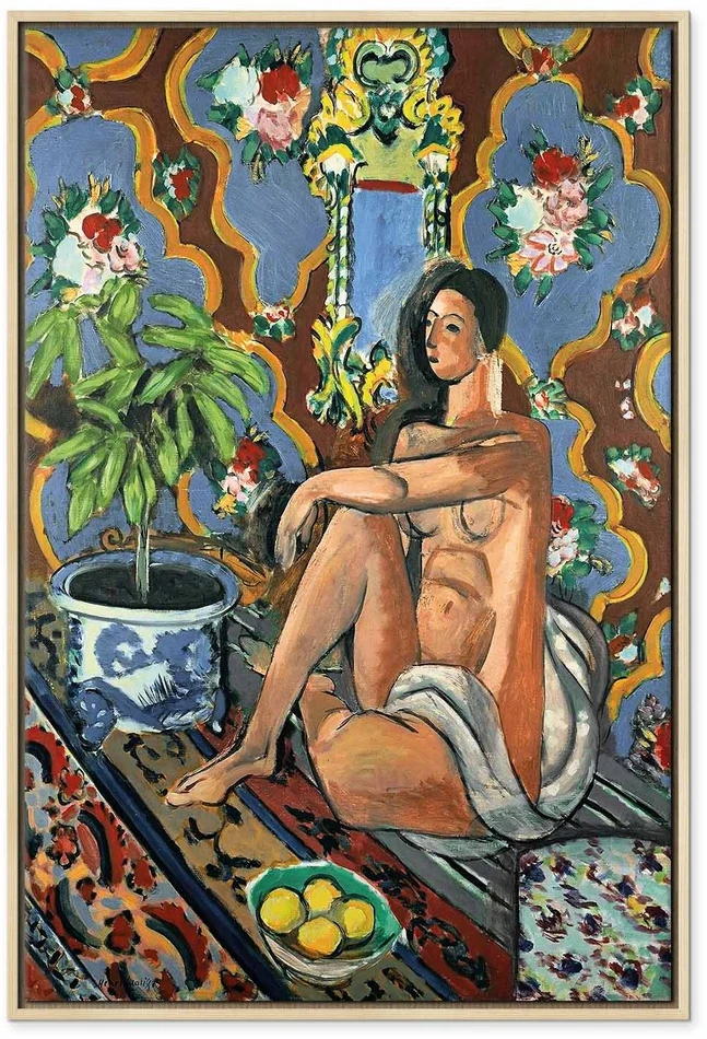 Paveikslas Henri Matisse - Dekoratyvinė figūra ornamentiniame fone
