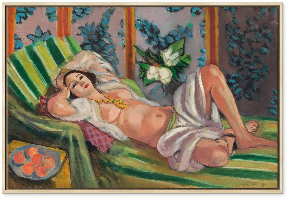 Paveikslas Henri Matisse - Gulinti odaliskė su magnolijomis