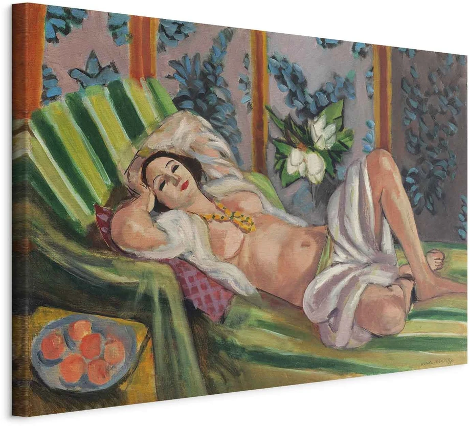 Paveikslas Henri Matisse - Gulinti odaliskė su magnolijomis