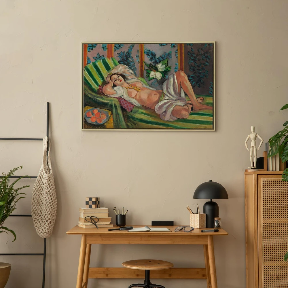 Paveikslas Henri Matisse - Gulinti odaliskė su magnolijomis